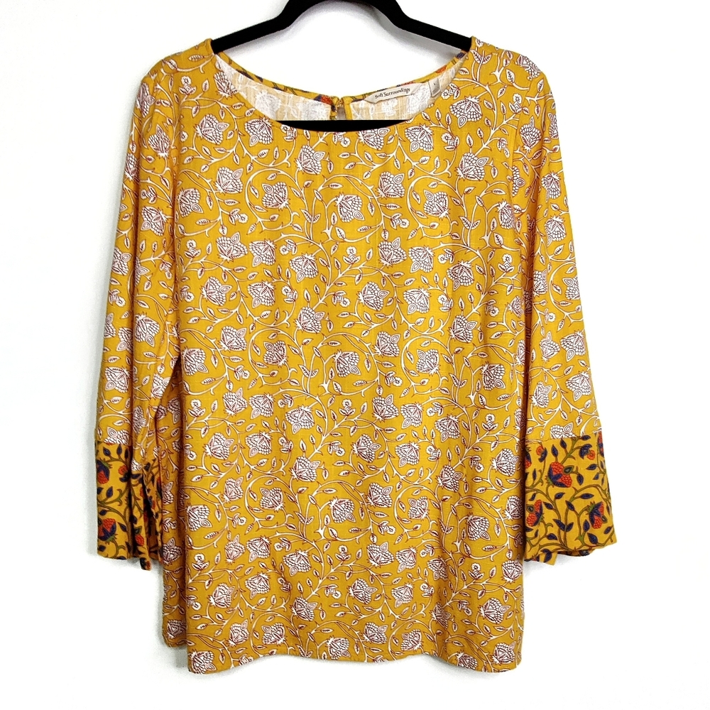 Soft Surroundings Linen Blend Keyhole Back Tunic